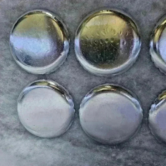 Continental Silver Co Vtg Aluminum Coasters in Coaster Caddy Set of‎ 8 Wild Rose - Picture 9 of 12